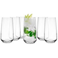 Longdrinkglazen - 6x - Tumblers - 480 ml - glas - water/sap/mix/drinkglazen