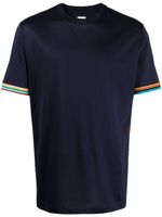 Paul Smith t-shirt en coton à bords rayés - Bleu - thumbnail