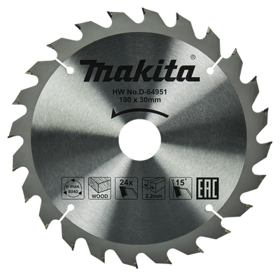 Makita Accessoires Cirkelzaagblad Hout | Standaard, 190x30x2,2 T24 15g - D-64951 - D-64951