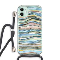 Watercolor Agate: iPhone 11 Transparant Hoesje met koord