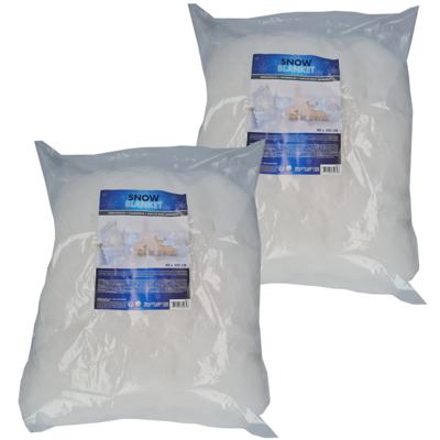 Sneeuwdeken - 2x - wit - 200 x 40 cm - sneeuwtapijt - sneeuwversiering - kerstdorp - kerstversiering