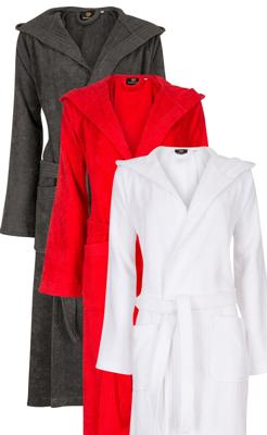 Capuchon badjas unisex - diversen kleuren - Wit XXL