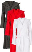 Capuchon badjas unisex - diversen kleuren - Wit XXL