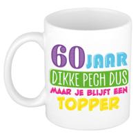 Verjaardag cadeau mok 60 jaar - wit - dikke pech dus - 300 ml - Keramiek