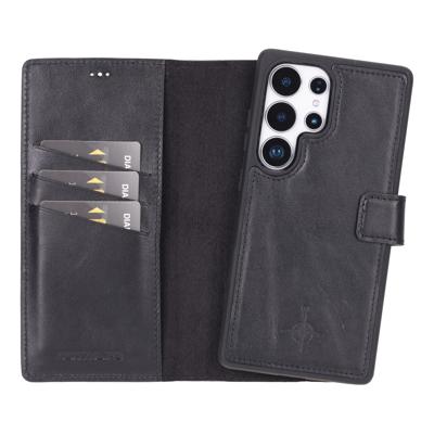 NorthLife Samsung Galaxy S25 Ultra - Leren Afneembare 2-in-1 bookcase telefoonhoes - Zwart