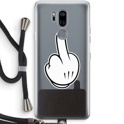 Middle finger black: LG G7 Thinq Transparant Hoesje met koord