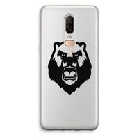 Angry Bear (black): OnePlus 6 Transparant Hoesje