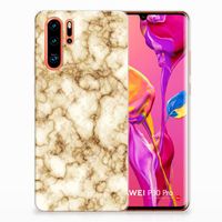 Huawei P30 Pro TPU Siliconen Hoesje Marmer Goud - thumbnail