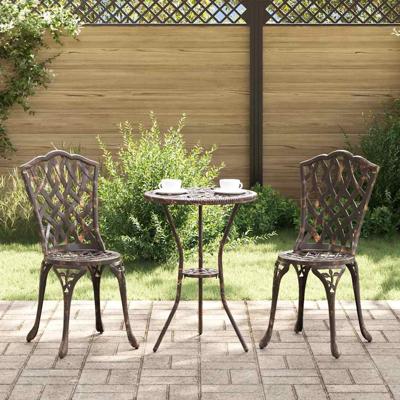 Tuinstoel 2 pcs Brons 55 x 56.5 x 91cm Aluminium