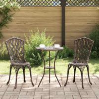 Tuinstoel 2 pcs Brons 55 x 56.5 x 91cm Aluminium