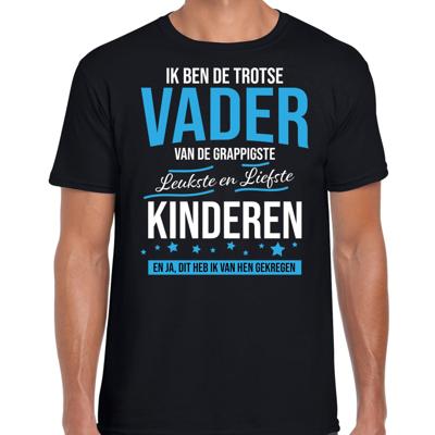 Trotse vader / kinderen cadeau t-shirt - zwart - voor heren - vaderdag Trotse vader / kinderen cadeau t-shirt - zwart - voor heren - vaderdag