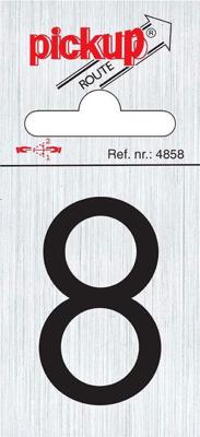 Route alulook 60 x 44 mm Sticker zwarte cijfer 8 pick up - Pickup