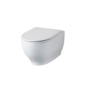 Nemo Spring Cascata wandtoilet 56x36x36cm zonder spoelrand zonder zitting Huitgang porselein wit met verdoken bevestiging 56cm HAR19AWHA + GL08CF4