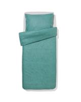 HEMA Dekbedovertrek 140x200/220cm flanel melange groen (groen)