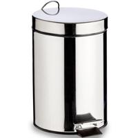 Berilo Vuilnisbak / pedaalemmer - glimmend zilver - 5 liter - 20 x 27 cm - Vuilnisbakken klein