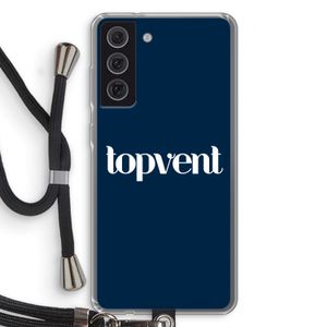 Topvent Navy: Samsung Galaxy S21 FE Transparant Hoesje met koord