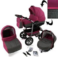 Kinderwagen 3 in 1 CityGO violet grijs met verstelbare handgreep - thumbnail