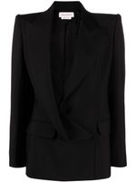 Alexander McQueen blazer asymétrique à boutonnière croisée - Noir