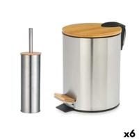 Badset Berilo Zilverkleurig Bamboe Roestvrij staal Polypropyleen 25 x 28 x 20 cm 28,5 x 28 x 18 cm 2 Onderdelen (6 Stuks)