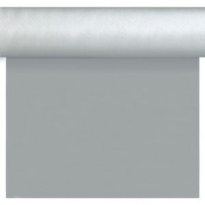 Zilver thema versiering papieren tafelkleed/tafelloper/placemats op rol 40 x 480 cm bruiloft/trouwerij   -