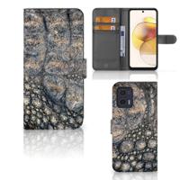 Motorola Moto G73 | Telefoonhoesje | Met pasjeshouder | Krokodillenprint