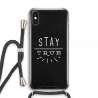 Stay true: iPhone XS Max Transparant Hoesje met koord