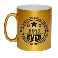 Cadeau koffie/thee mok voor baas - beste baas - goud - 300 ml - thumbnail