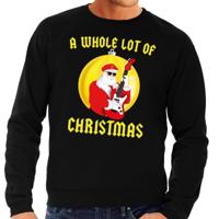 Foute kersttrui - sweater - A Whole Lot of Christmas - heren - groen - Kerstman Angus - met gitaar