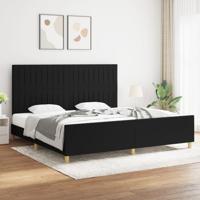 Bedframe zonder matras stof zwart 200x200 cm
