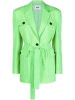 MSGM veste ceinturée à poches cargo - Vert - thumbnail