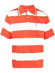 Kenzo polo rayé à logo imprimé - Orange