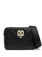 DKNY sac à bandoulière matelassé Delphine à plaque logo - Noir - thumbnail