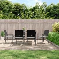 Tuinstoelen 6 st met kussens 54x62,5x89 cm poly rattan zwart