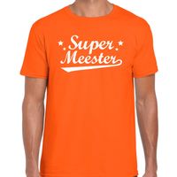 Super meester cadeau t-shirt oranje heren - thumbnail