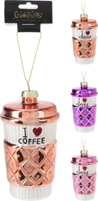 Home & Styling Kersthanger glas koffiebeker love coffe