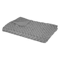Sprei/deken/plaid - donkergrijs - polyester - 120 x 160 cm - geknoopt motief Sprei/deken/plaid - donkergrijs - polyester - 120 x 160 cm - geknoopt motief