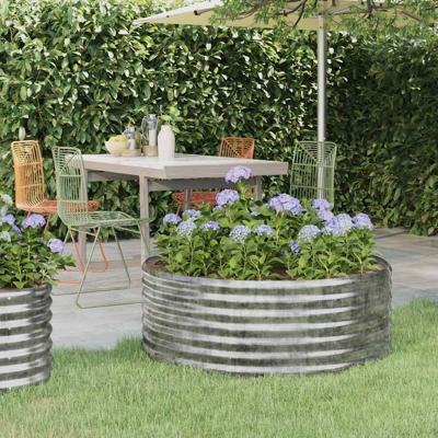 VidaXL Plantenbak 100x100x36 cm gegalvaniseerd staal zilverkleurig