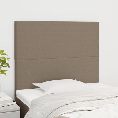 Hoofdborden 2 st 90x5x78/88 cm stof taupe