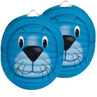 4x stuks dieren thema lampion zeehond 22 cm - thumbnail