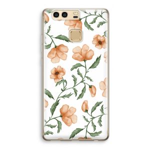 Peachy flowers: Huawei P9 Transparant Hoesje