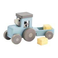 Done By Deer tiny farm houten tractor dotti blauw