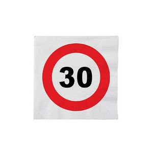 16x Stopbord servetjes 30 jaar - Feestservetten