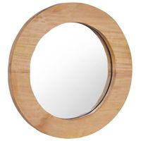 The Living Store Teakhouten Spiegel - 40 cm Diameter - Handgemaakt Frame