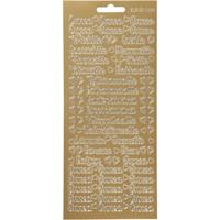 Creativ Company Stickers, onnea/aidille, vel 10x23 cm, goud, 1 vel