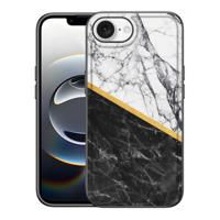 iPhone 16e Marmeren Print Telefoonhoesje Marmer Wit Zwart - Origineel Cadeau Man