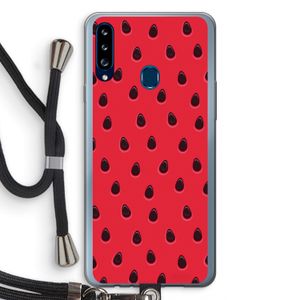 Watermelon: Samsung Galaxy A20s Transparant Hoesje met koord