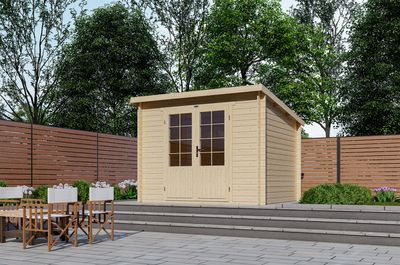 Blokhut 3025L 300x250 cm - geïmpregneerd- Lessenaarsdak- Hout- Interflex