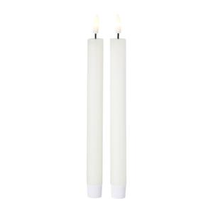 LED dinerkaarsen - wit - set van 2 - ø2.2x24.5 cm