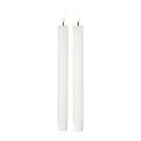 LED dinerkaarsen - wit - set van 2 - ø2.2x24.5 cm