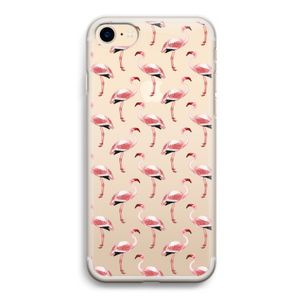 Flamingoprint groen: iPhone 7 Transparant Hoesje